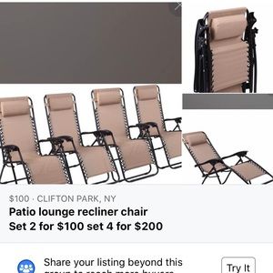 Patio lounge chair recliner outdoor indoor